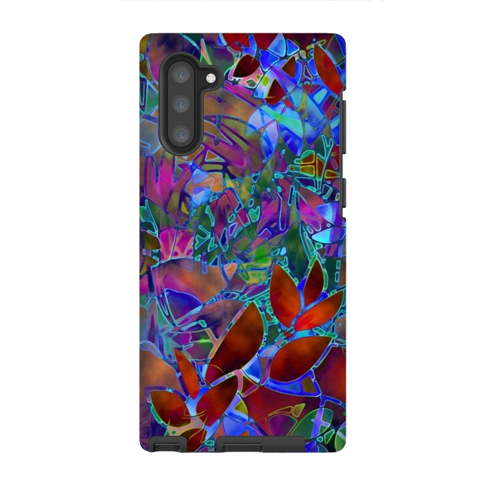 Galaxy Note 10 StrongFit Floral Abstract Stained Glass G174 by Medusa GraphicArt