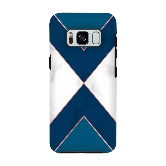 Galaxy S8 StrongFit Blue and pink Marble with pink lines by ArtsCase