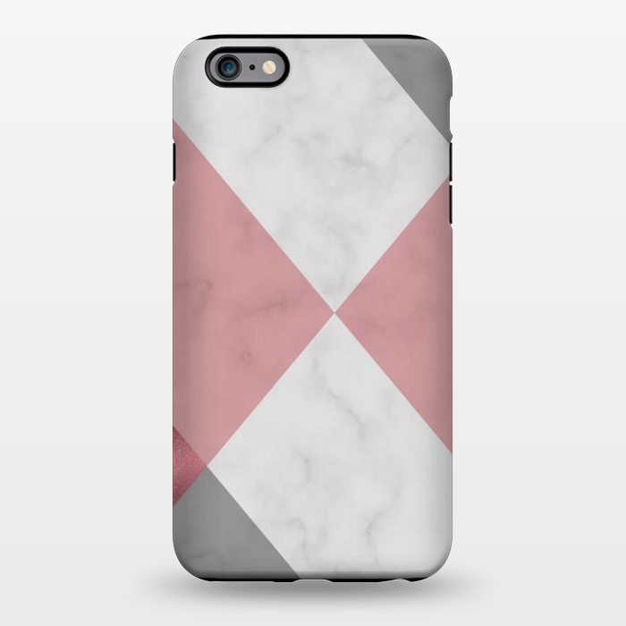 iPhone 6/6s plus StrongFit Gray and Rose Marble Geometric design by ArtsCase