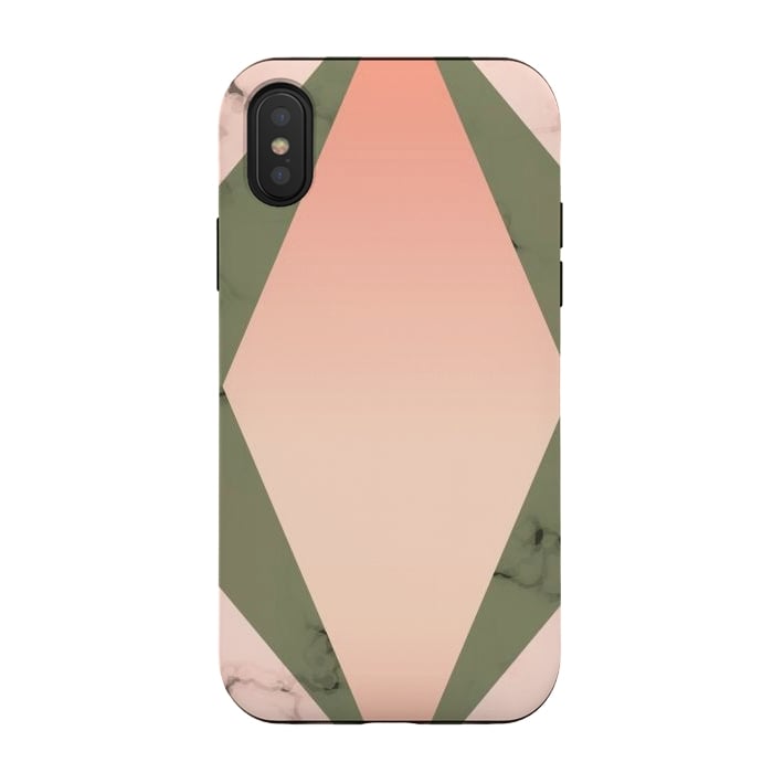 iPhone Xs / X StrongFit Marble design with diamond figure by ArtsCase