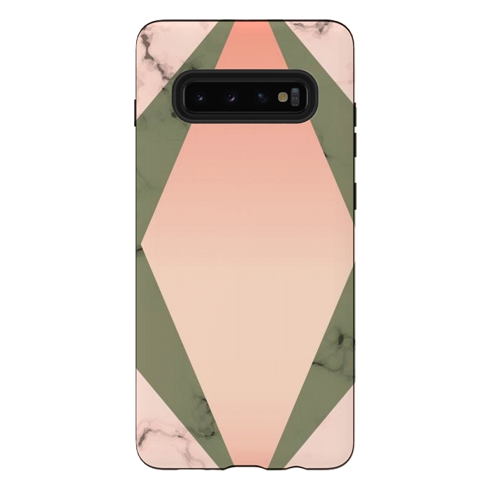 Galaxy S10 plus StrongFit Marble design with diamond figure by ArtsCase