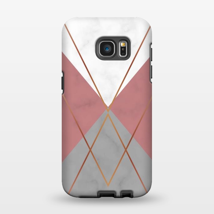 Galaxy S7 EDGE StrongFit Marble Geometric design II by ArtsCase