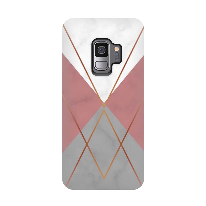 Galaxy S9 StrongFit Marble Geometric design II by ArtsCase