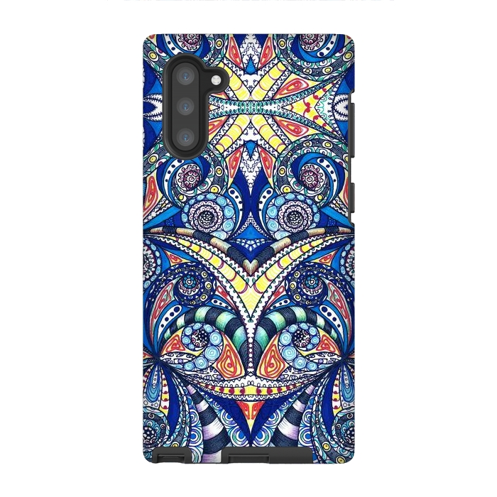 Galaxy Note 10 StrongFit Drawing Floral Zentangle G7B by Medusa GraphicArt