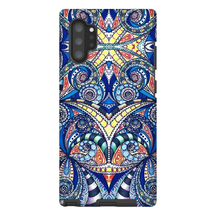 Galaxy Note 10 plus StrongFit Drawing Floral Zentangle G7B by Medusa GraphicArt