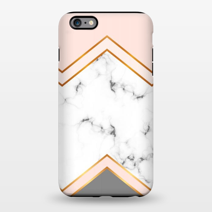 iPhone 6/6s plus StrongFit Marble with geomtric figures and gold lines by ArtsCase