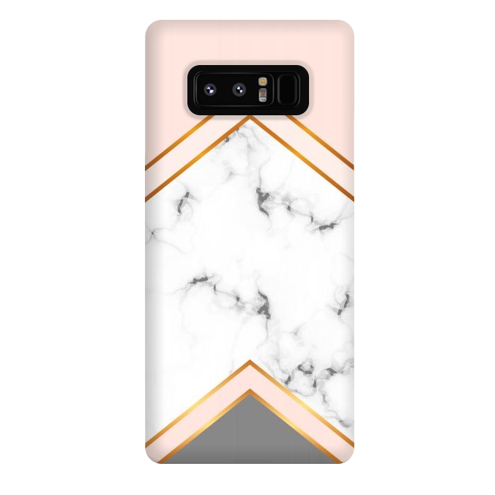 Galaxy Note 8 StrongFit Marble with geomtric figures and gold lines by ArtsCase