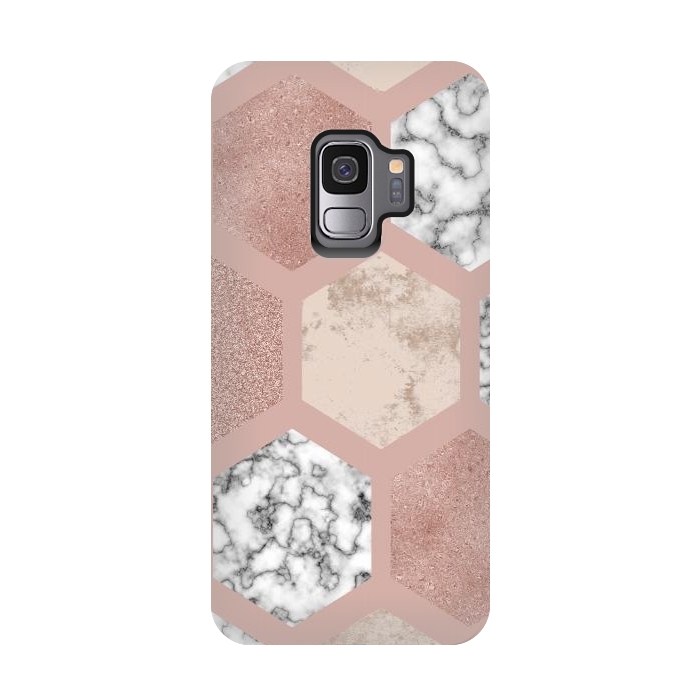 Galaxy S9 StrongFit Marble Geometrical abstract design by ArtsCase