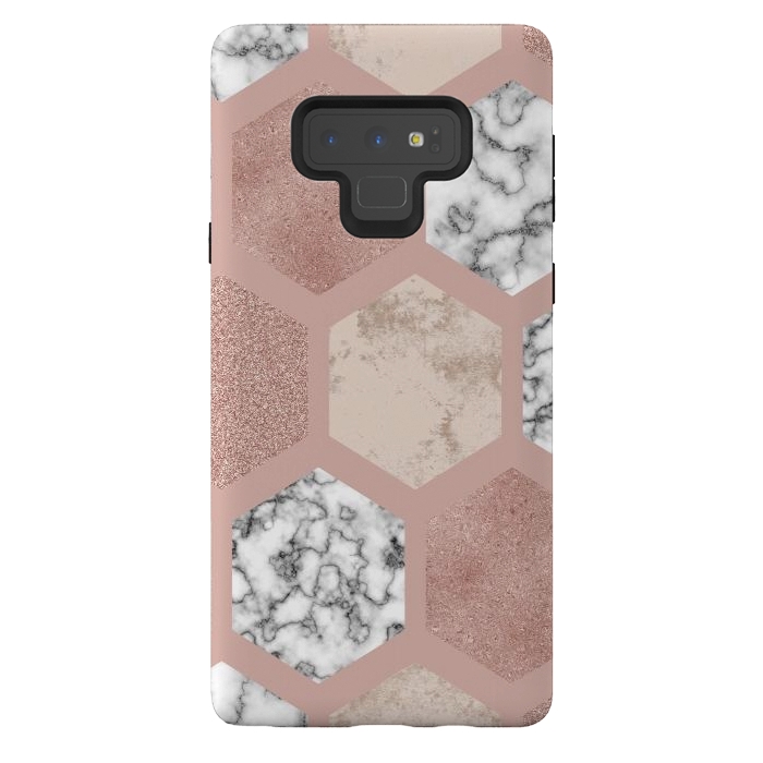 Galaxy Note 9 StrongFit Marble Geometrical abstract design by ArtsCase