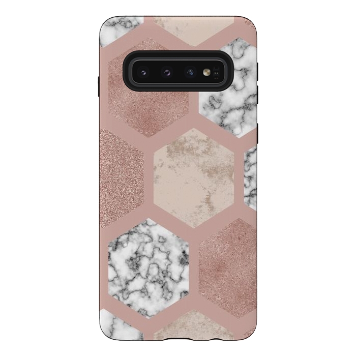 Galaxy S10 StrongFit Marble Geometrical abstract design by ArtsCase