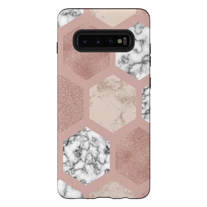 Galaxy S10 plus StrongFit Marble Geometrical abstract design by ArtsCase