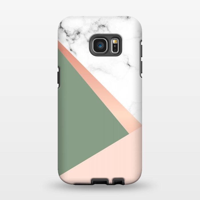 Galaxy S7 EDGE StrongFit Marble geometric design with triangular image by ArtsCase