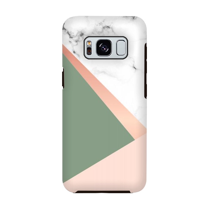 Galaxy S8 StrongFit Marble geometric design with triangular image by ArtsCase