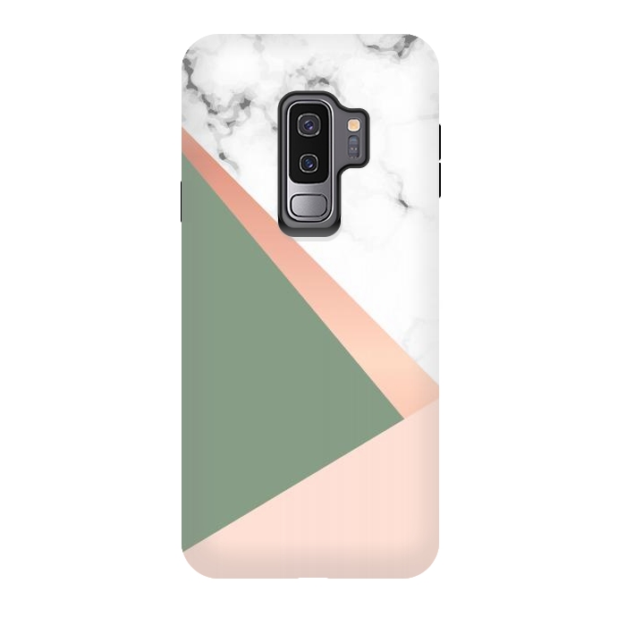 Galaxy S9 plus StrongFit Marble geometric design with triangular image by ArtsCase