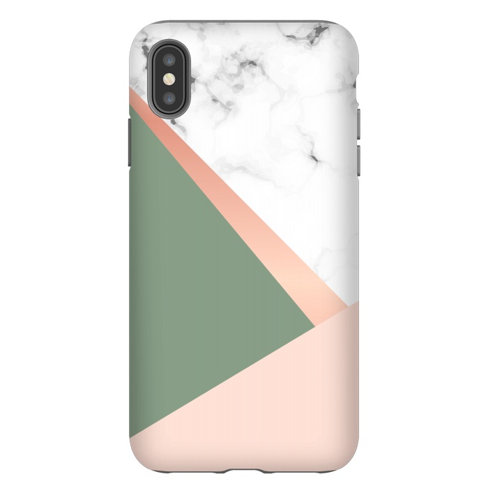 iPhone Xs Max StrongFit Marble geometric design with triangular image by ArtsCase