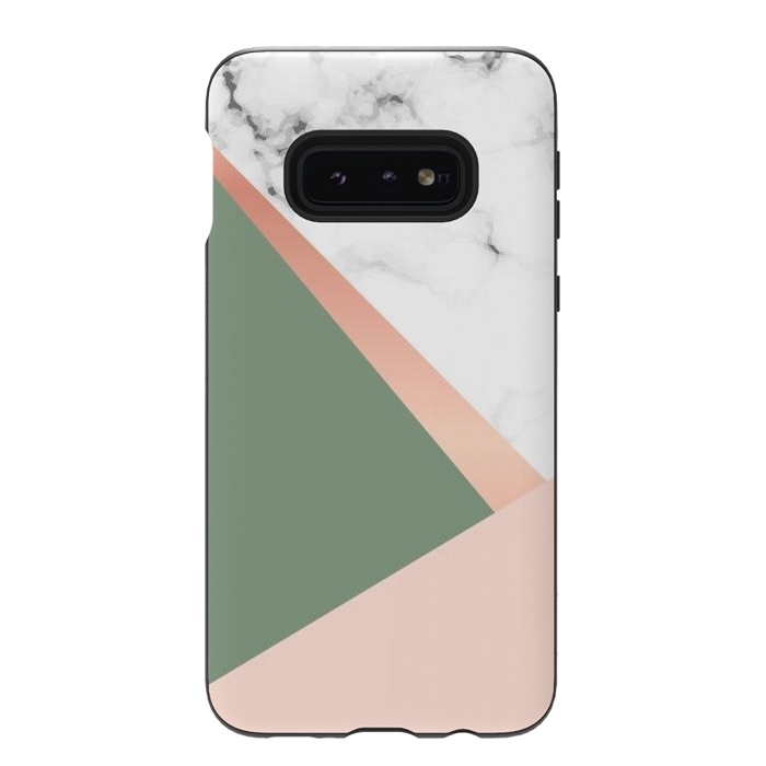 Galaxy S10e StrongFit Marble geometric design with triangular image by ArtsCase