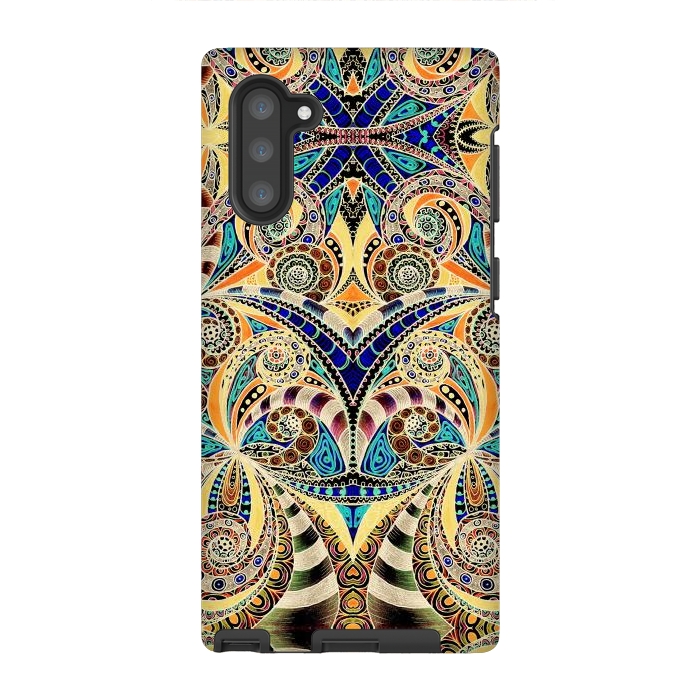 Galaxy Note 10 StrongFit Drawing Floral Zentangle G240 by Medusa GraphicArt