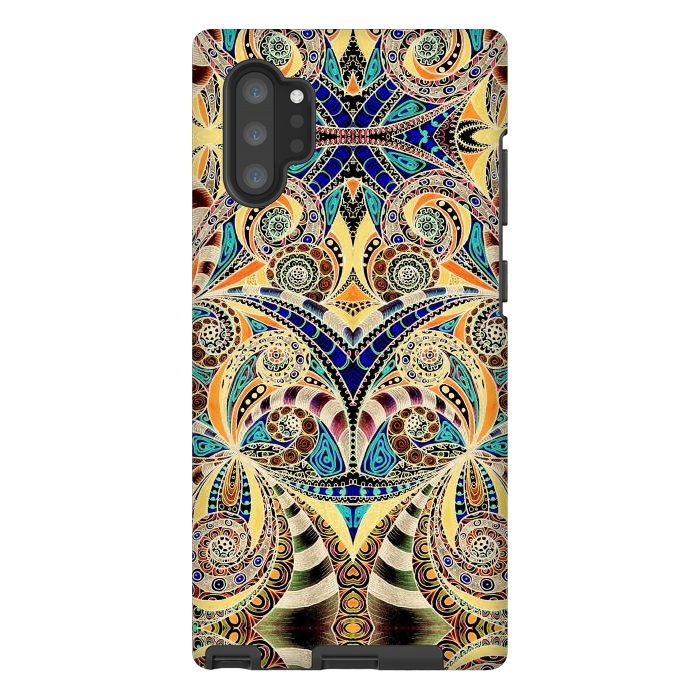 Galaxy Note 10 plus StrongFit Drawing Floral Zentangle G240 by Medusa GraphicArt