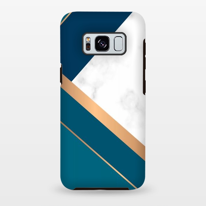 Galaxy S8 plus StrongFit Marble gold triangles on the marble design by ArtsCase