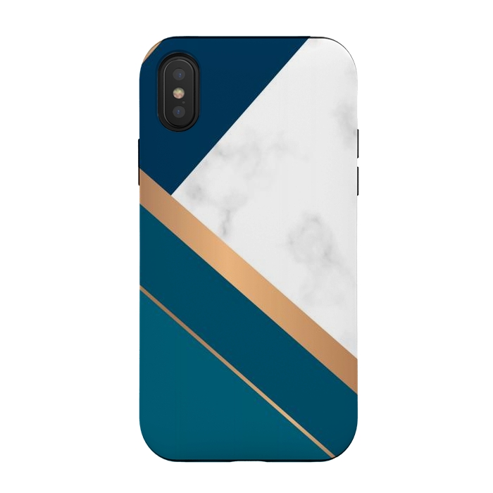 iPhone Xs / X StrongFit Marble gold triangles on the marble design by ArtsCase