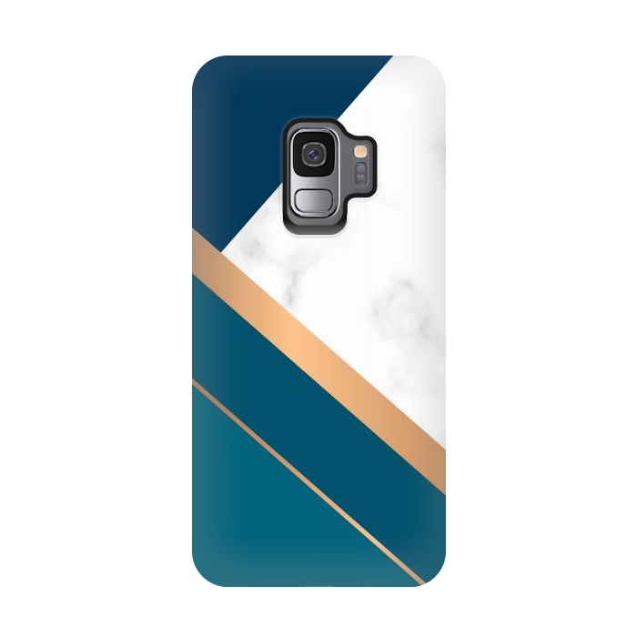 Galaxy S9 StrongFit Marble gold triangles on the marble design by ArtsCase