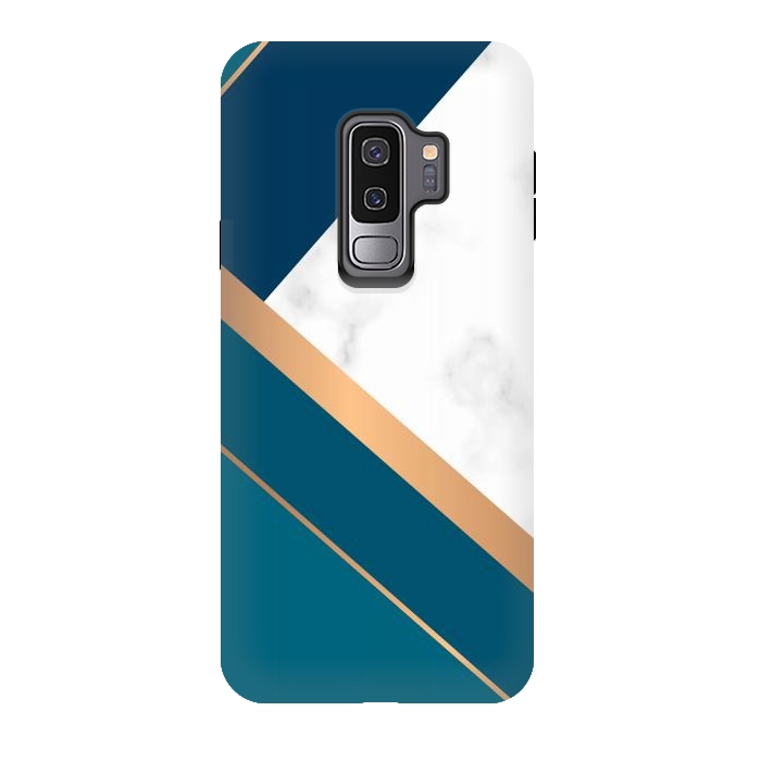 Galaxy S9 plus StrongFit Marble gold triangles on the marble design by ArtsCase
