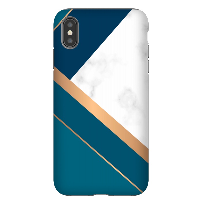 iPhone Xs Max StrongFit Marble gold triangles on the marble design by ArtsCase