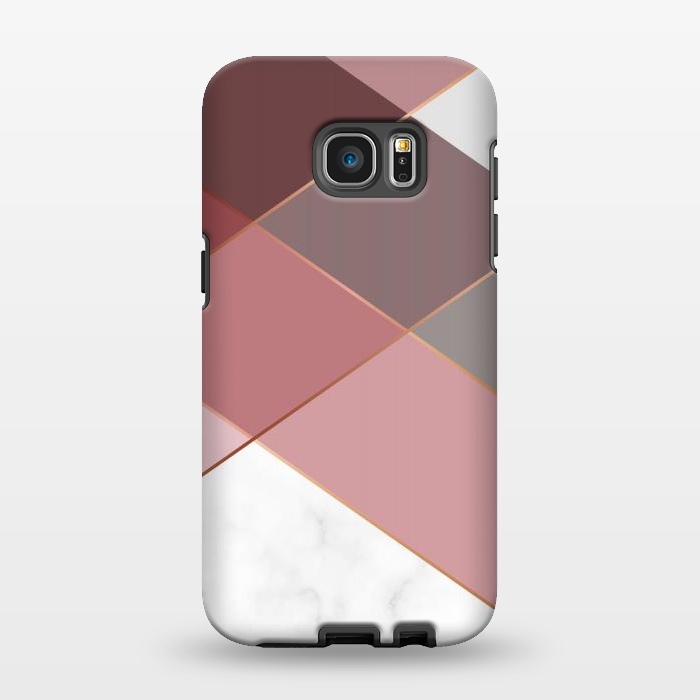 Galaxy S7 EDGE StrongFit Marble Pattern Polygonal Lines by ArtsCase