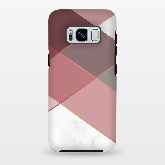 Galaxy S8 plus StrongFit Marble Pattern Polygonal Lines by ArtsCase