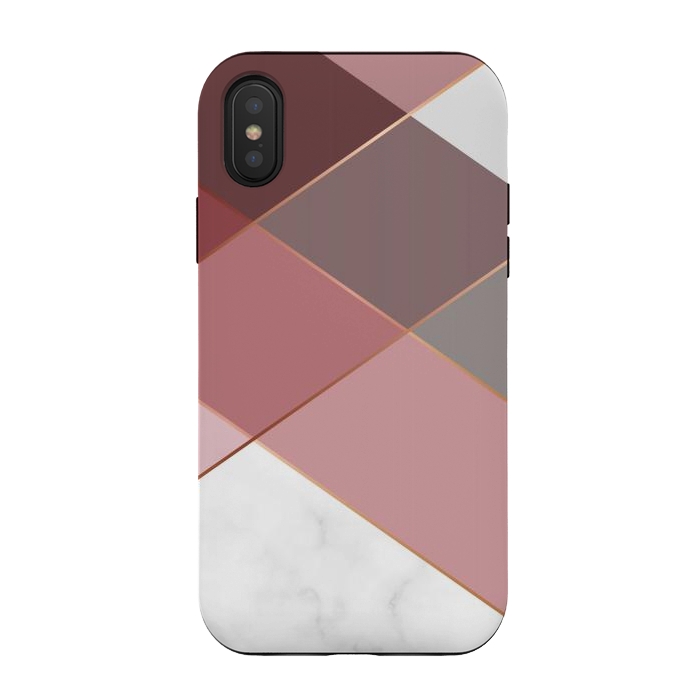 iPhone Xs / X StrongFit Marble Pattern Polygonal Lines by ArtsCase