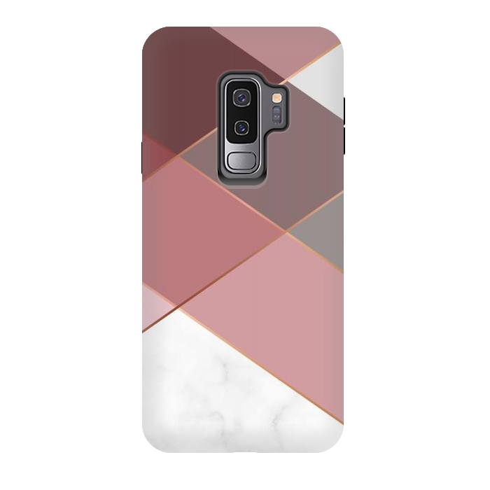 Galaxy S9 plus StrongFit Marble Pattern Polygonal Lines by ArtsCase