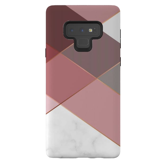Galaxy Note 9 StrongFit Marble Pattern Polygonal Lines by ArtsCase