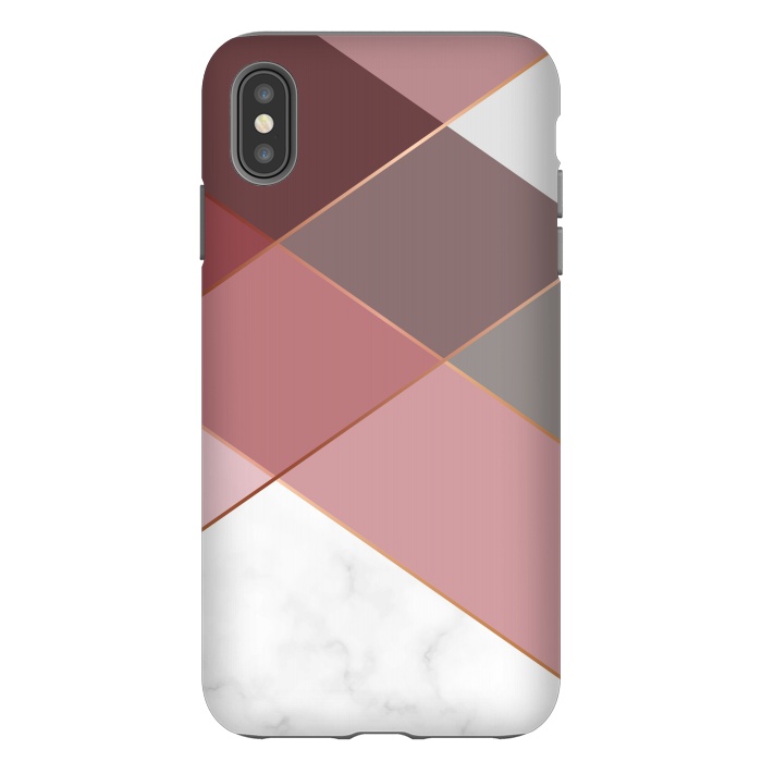 iPhone Xs Max StrongFit Marble Pattern Polygonal Lines by ArtsCase