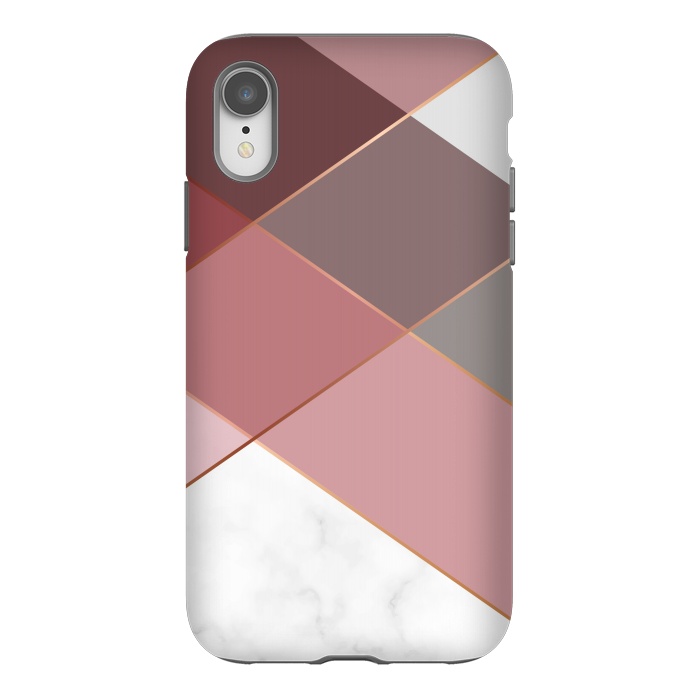 iPhone Xr StrongFit Marble Pattern Polygonal Lines by ArtsCase