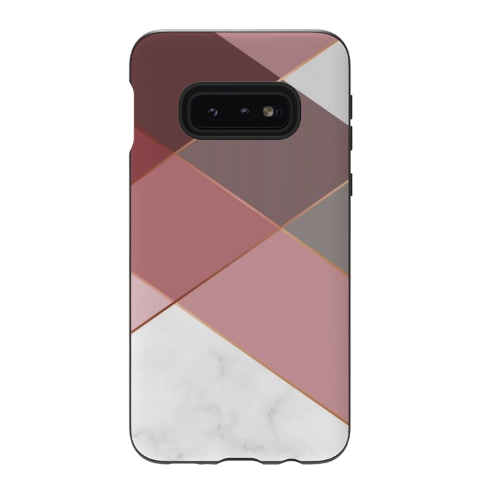 Galaxy S10e StrongFit Marble Pattern Polygonal Lines by ArtsCase