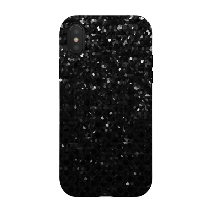 iPhone Xs / X StrongFit Black Crystal Bling Strass G283 by Medusa GraphicArt