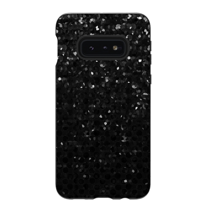 Galaxy S10e StrongFit Black Crystal Bling Strass G283 by Medusa GraphicArt