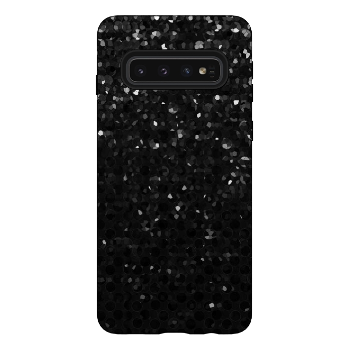 Galaxy S10 StrongFit Black Crystal Bling Strass G283 by Medusa GraphicArt