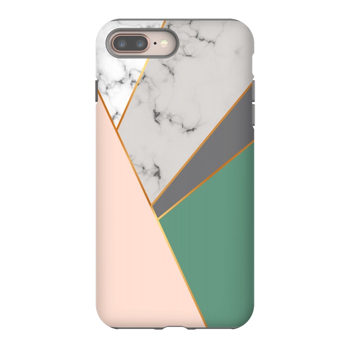 iPhone 7 plus StrongFit Modern Geometric Design with golden lines by ArtsCase