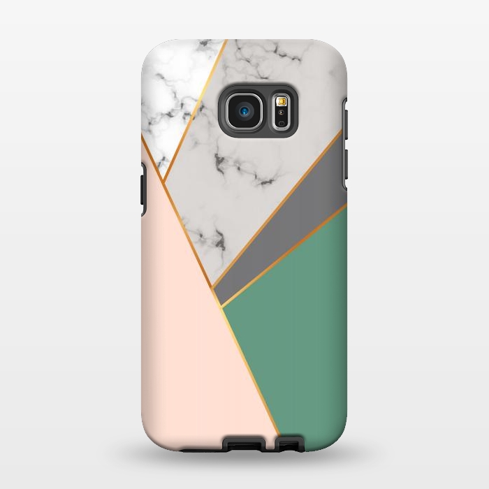 Galaxy S7 EDGE StrongFit Modern Geometric Design with golden lines by ArtsCase
