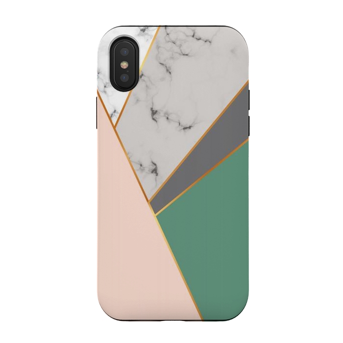 iPhone Xs / X StrongFit Modern Geometric Design with golden lines by ArtsCase