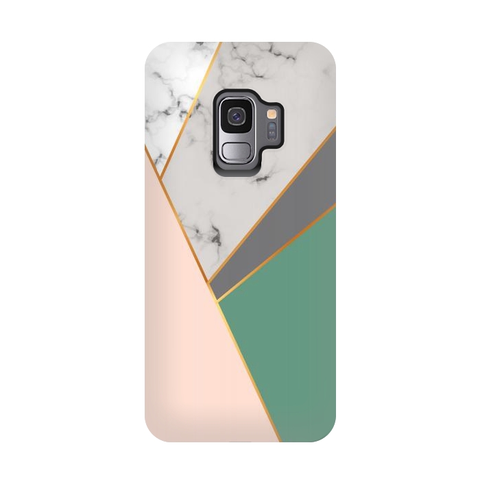 Galaxy S9 StrongFit Modern Geometric Design with golden lines by ArtsCase