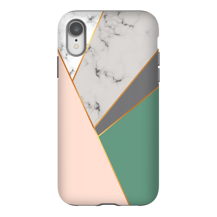iPhone Xr StrongFit Modern Geometric Design with golden lines by ArtsCase