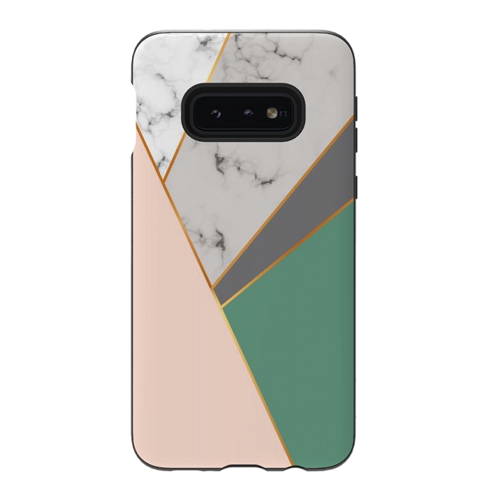 Galaxy S10e StrongFit Modern Geometric Design with golden lines by ArtsCase