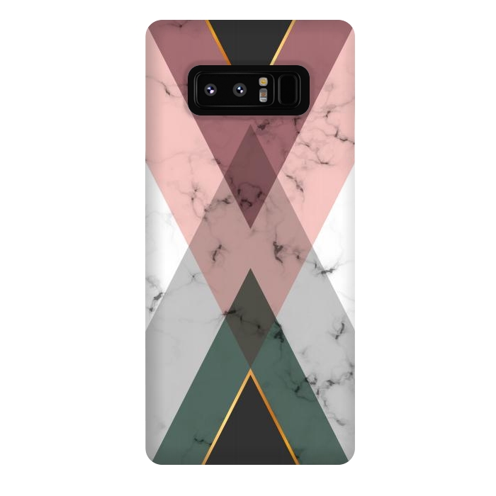 Galaxy Note 8 StrongFit New Marble design with triangular figure and gold lines by ArtsCase