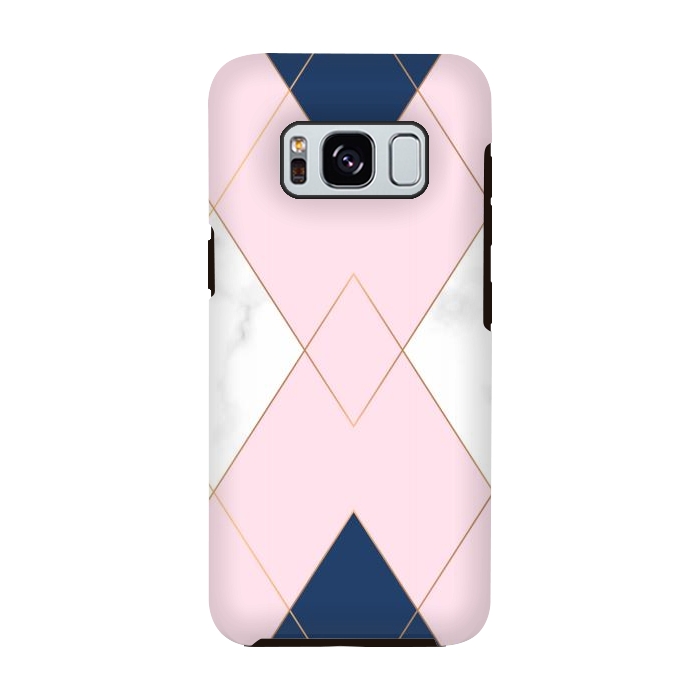 Galaxy S8 StrongFit Triangles on marbled design by ArtsCase