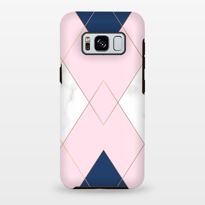 Galaxy S8 plus StrongFit Triangles on marbled design by ArtsCase