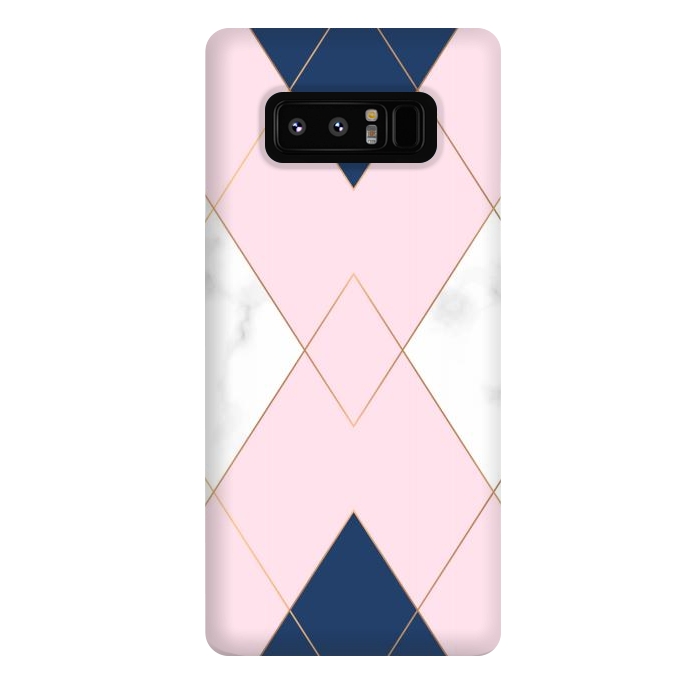 Galaxy Note 8 StrongFit Triangles on marbled design by ArtsCase