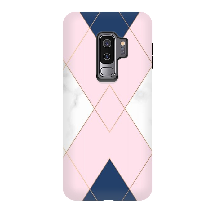 Galaxy S9 plus StrongFit Triangles on marbled design by ArtsCase