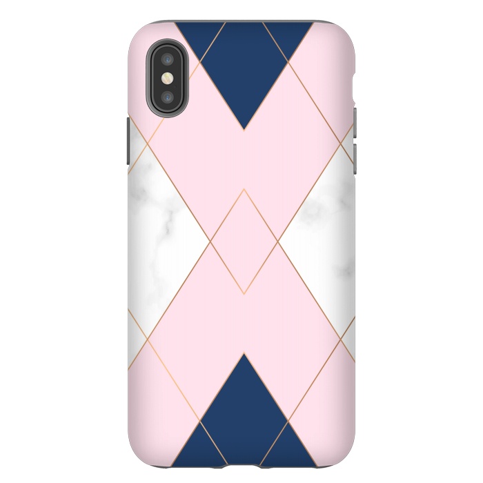 iPhone Xs Max StrongFit Triangles on marbled design by ArtsCase